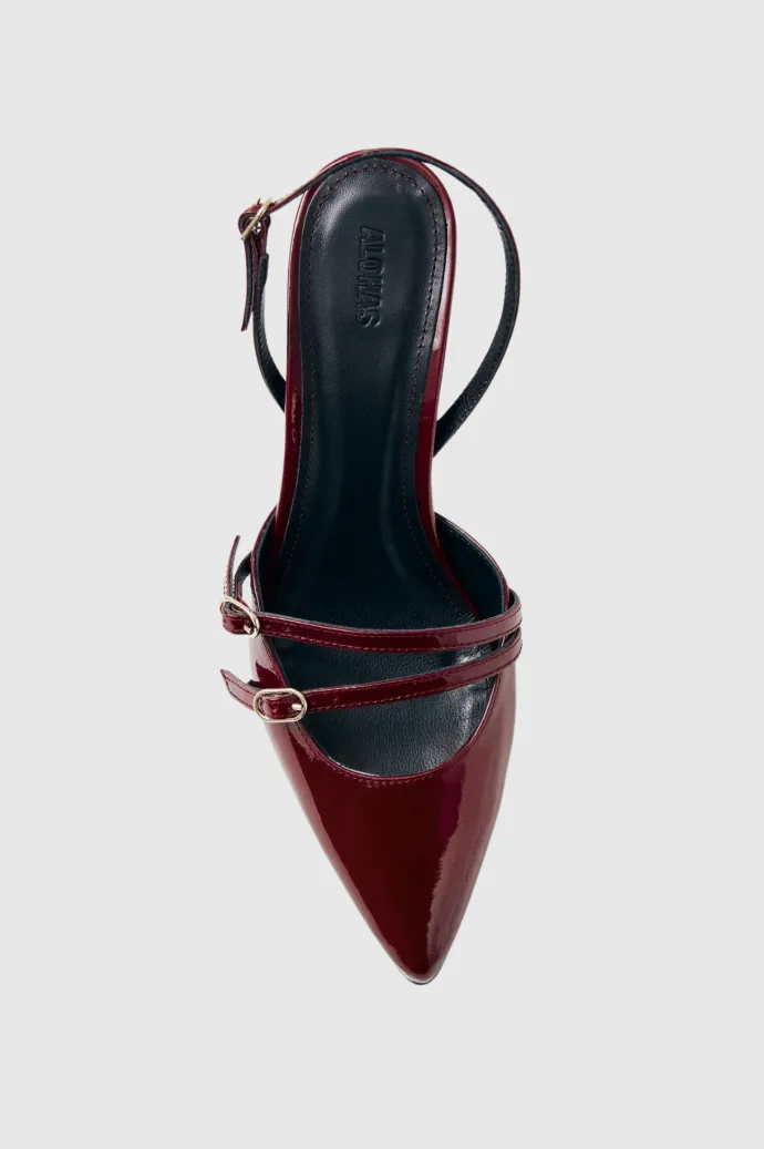 Alohas - Joelle Onix Burgundy Leather Pumps
