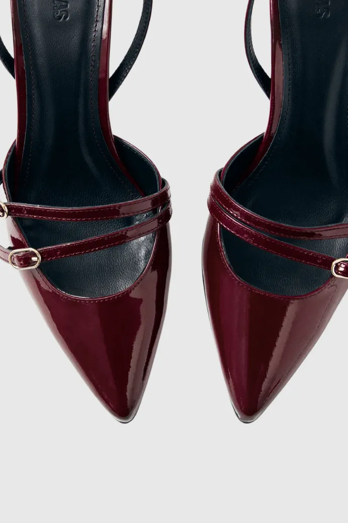 Alohas - Joelle Onix Burgundy Leather Pumps