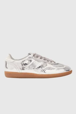 Alohas - Tb.490 Rife Shimmer Silver Cream Leather Sneakers