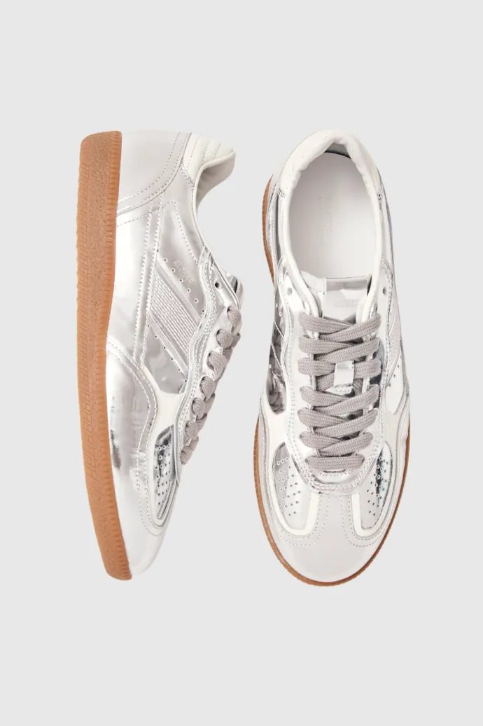 Alohas - Tb.490 Rife Shimmer Silver Cream Leather Sneakers