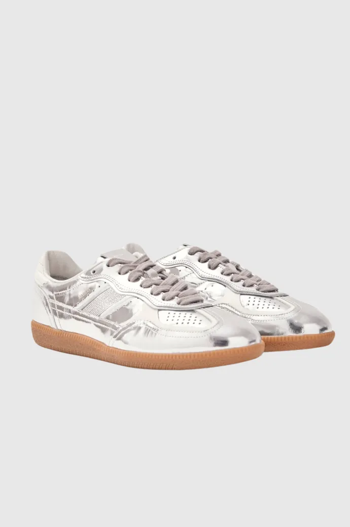 Alohas - Tb.490 Rife Shimmer Silver Cream Leather Sneakers