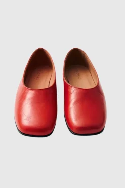 Alohas - Edie Red Leather Ballet - Red