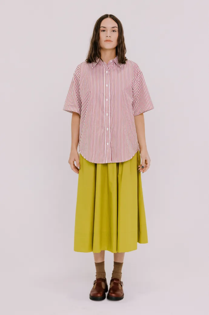 Annie - Jasper Shirt - Burgundy Stripe