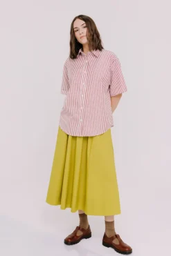 Annie - Jasper Shirt - Burgundy Stripe