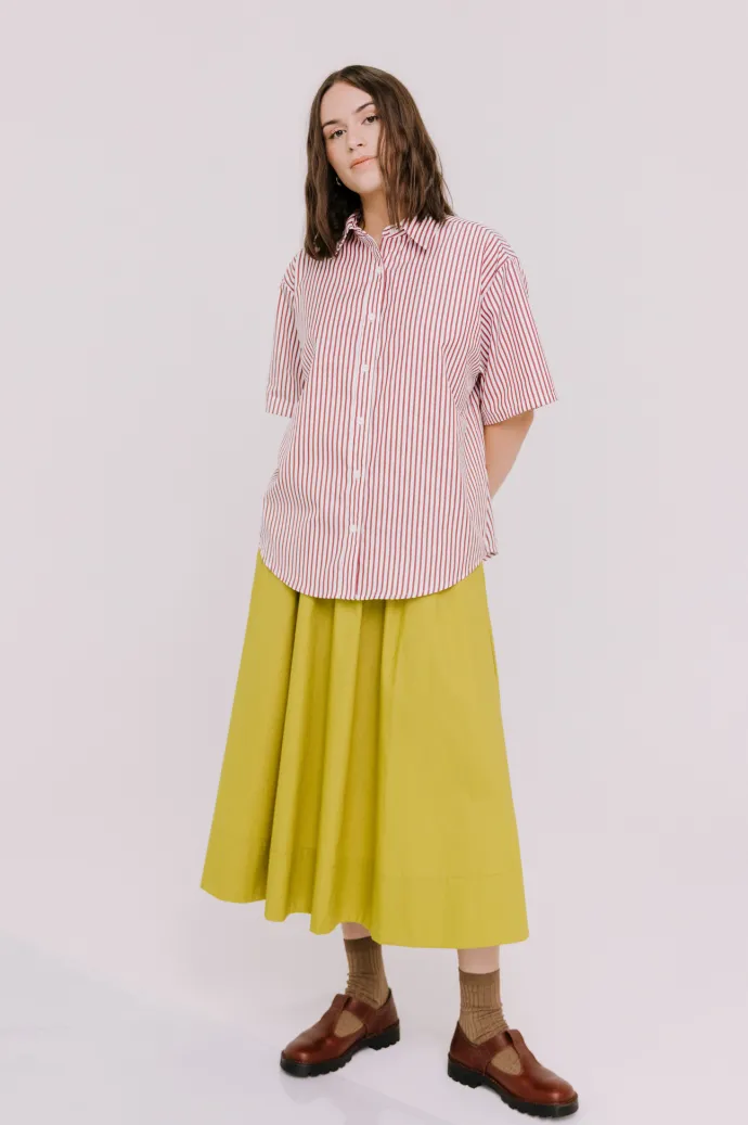 Annie - Jasper Shirt - Burgundy Stripe