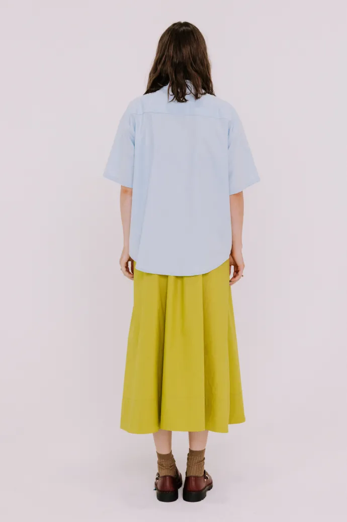 Annie - Jasper Shirt - Pale Blue with Scarlet Contrast Stitch