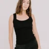 Annie - Juni Ribbed Tank - Black