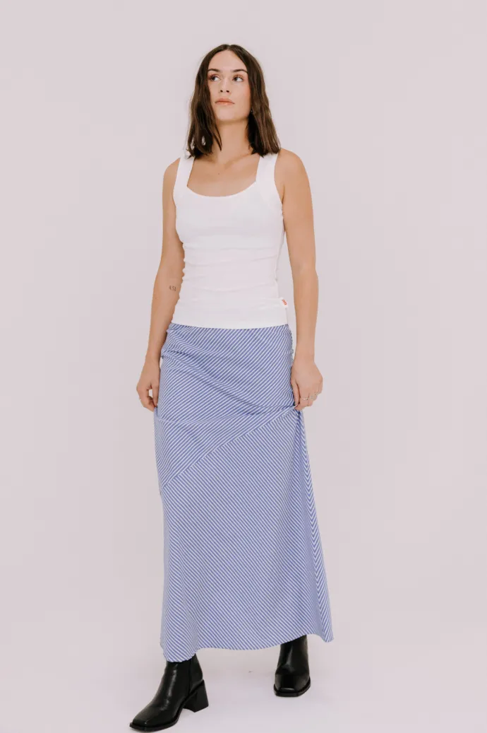Annie - Juni Ribbed Tank - White
