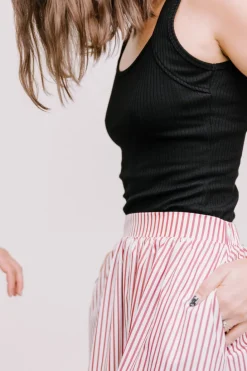 Annie - Juni Ribbed Tank - Black