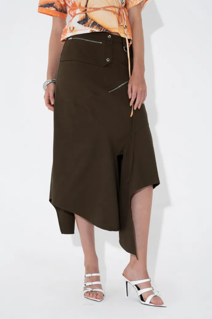 Arthur Apparel - Utility Drape Skirt - Olive