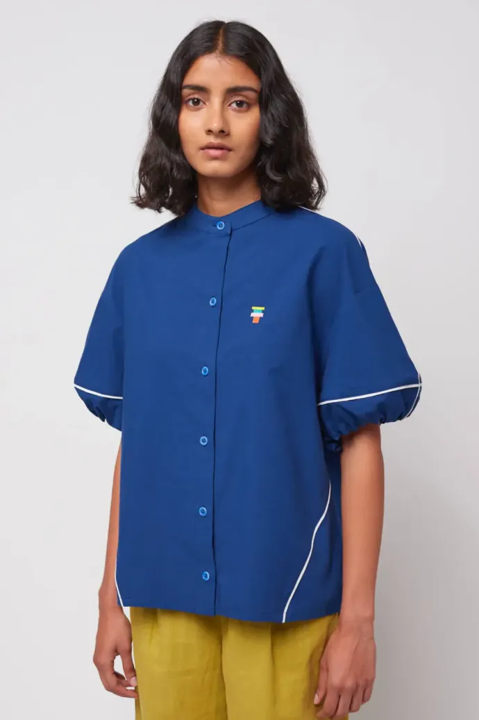 Bobo Choses - Contrast Trim Puff Sleeve Shirt