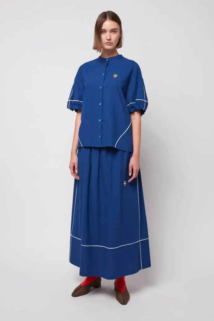 Bobo Choses - Contrast Trim Puff Sleeve Shirt