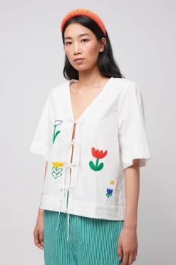 Bobo Choses - Garden Embroidery Tie Blouse