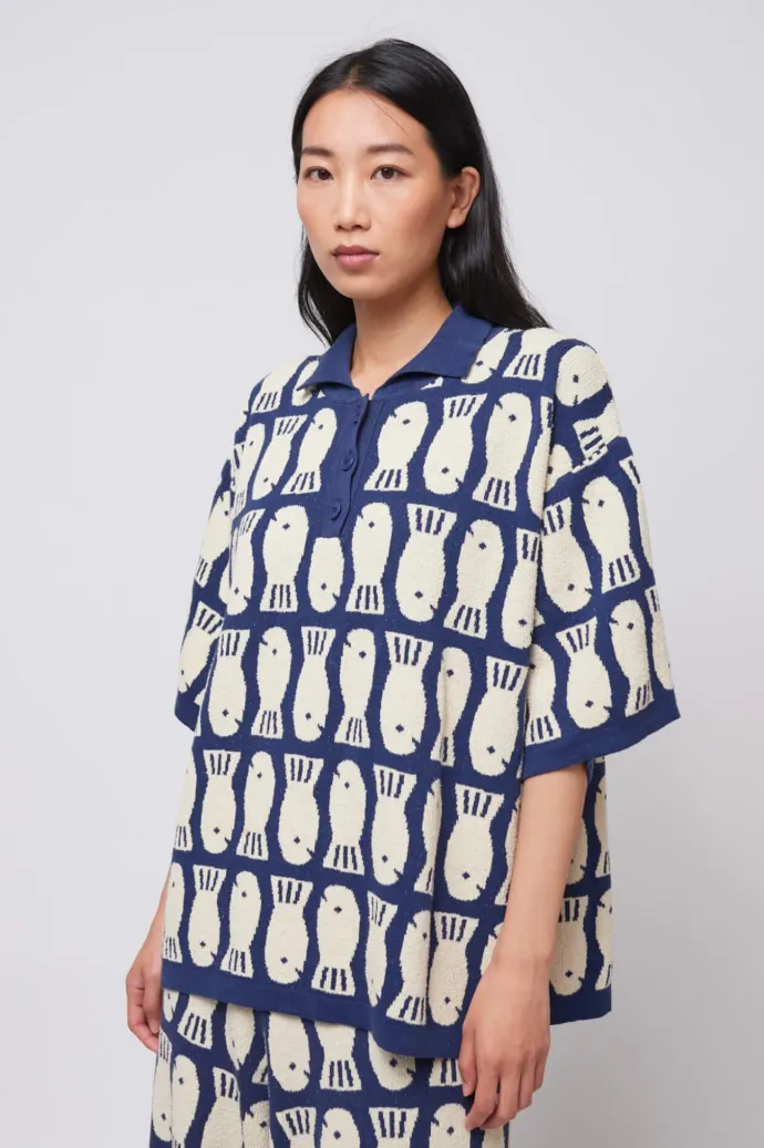 Bobo Choses - Lucky Fish Jacquard Knitted Polo