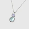 Cled - Duo Beam Necklace - Mint + Blue Jay