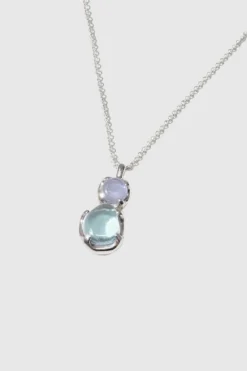 Cled - Duo Beam Necklace - Mint + Blue Jay