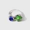 CLED - Duo Beam Ring - Sterling Silver - Green Forest