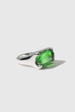 CLED - Prism Ring - Sterling Silver - Green Forest