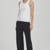 Commoners - Base Rib Tank - White w Stormy Topstitch