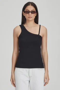 Commoners - Fitted Asym Tank - Black