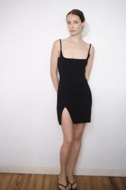 Del Villar - Knit Mini Dress - Black