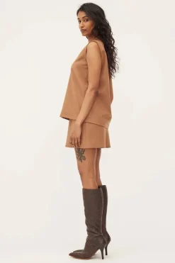 Dominique Healy - Bias Miniskirt - Beige - Camel