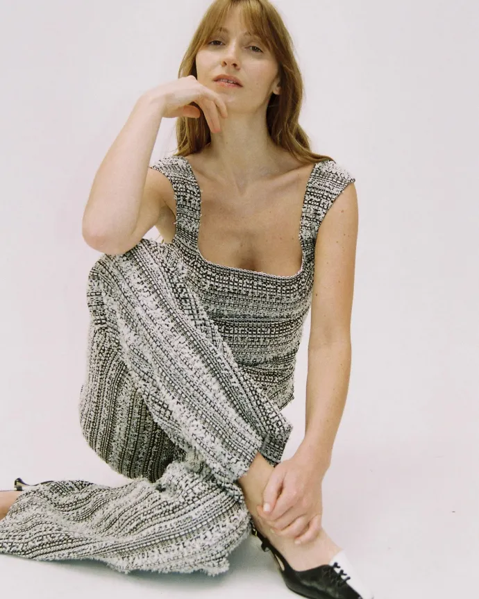 Dominique Healy - Sonia Pant - Black/Ivory Tweed