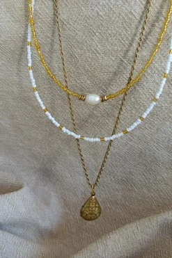 Fi Jewellery - Gold Pearl Choker - White Pearl
