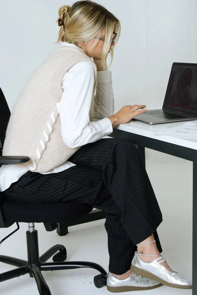 Find Me Now - Archie Pant - Black Pinstripe