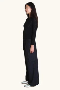 Find Me Now - Archie Pant - Black Pinstripe