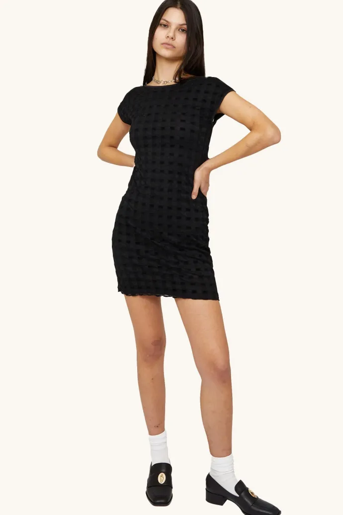 Find Me Now - Harmony Checkered Mini Dress - Black Harmony