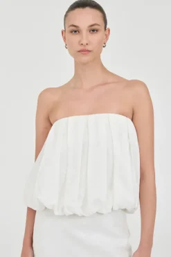 Friend Of Audrey - Bubble Linen Top - White