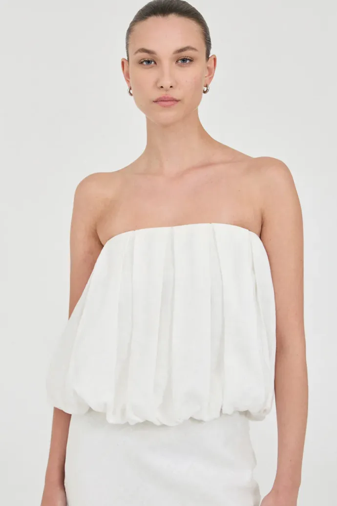 Friend Of Audrey - Bubble Linen Top - White