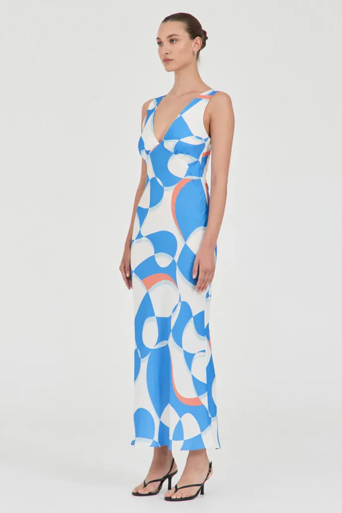 Friend Of Audrey - Evelyn Cupro Panel Dress - Wave