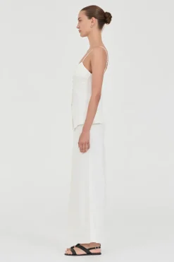 Friend Of Audrey - Lydia Linen Singlet Top - White