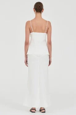 Friend Of Audrey - Lydia Linen Singlet Top - White