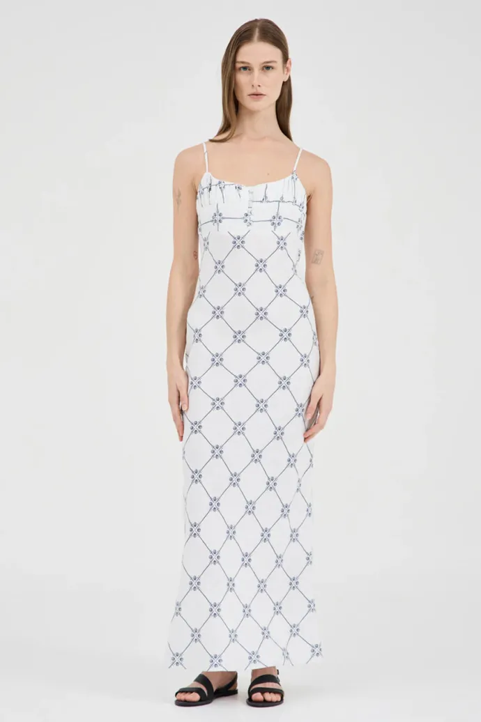 Friend Of Audrey - Seashell Linen Singlet Dress - Seashell