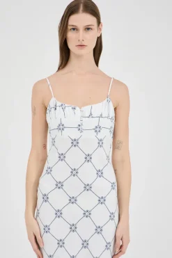 Friend Of Audrey - Seashell Linen Singlet Dress - Seashell