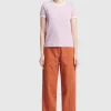 Kloke - Veil Rib Tee - Lilac w Ecru Bind