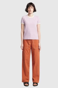 Kloke - Veil Rib Tee - Lilac w Ecru Bind