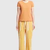 Kloke - Veil Rib Tee - Pastel Orange w Ecru Bind