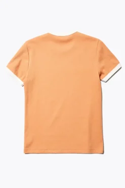 Kloke - Veil Rib Tee - Pastel Orange w Ecru Bind