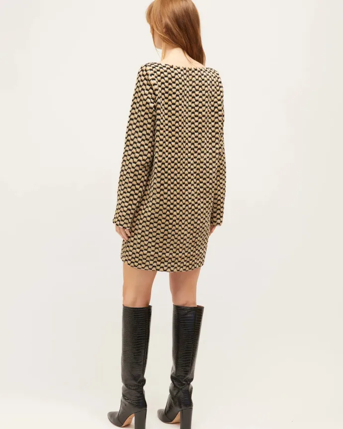 LAST ONE | Dominique Healy - Coco Dress - Zig-Zag Velvet