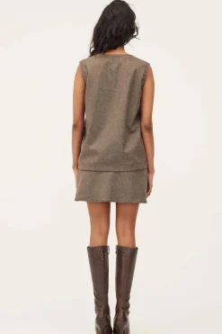 LAST ONE | Dominique Healy - Bias Miniskirt - Biscuit