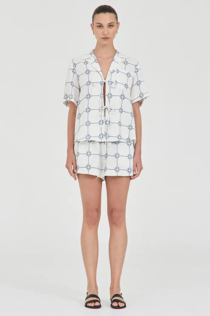 LAST ONE | Friend Of Audrey - Seashell Linen Shorts - Seashell