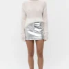 LAST ONE | Friend of Audrey - Musier Leather Mini Skirt - Silver