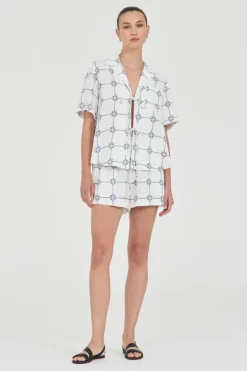 LAST ONE | Friend Of Audrey - Seashell Linen Shorts - Seashell