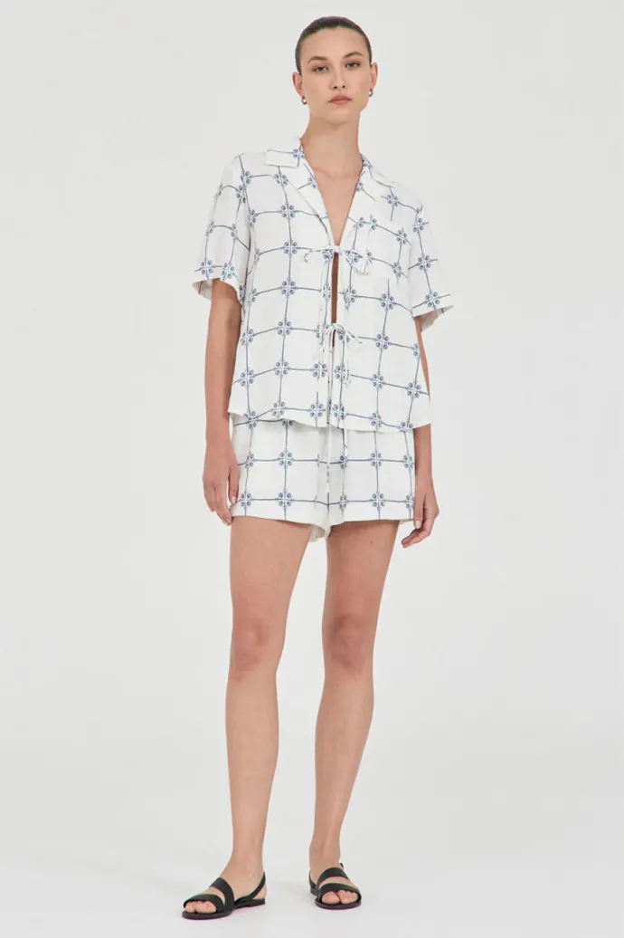 LAST ONE | Friend Of Audrey - Seashell Linen Shorts - Seashell