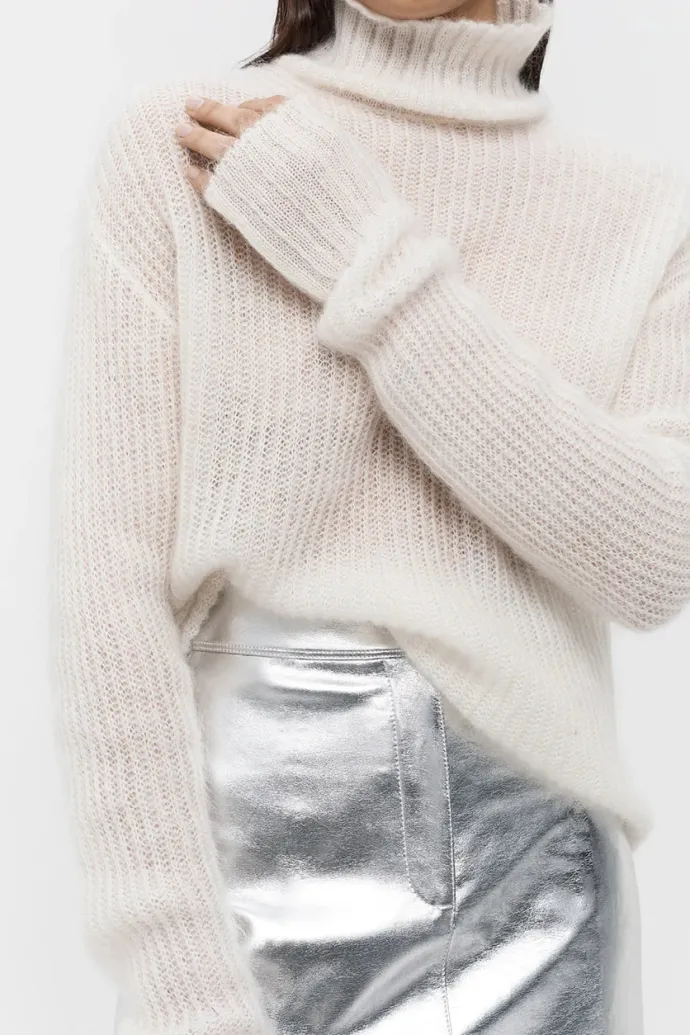 LAST ONE | Friend of Audrey - Musier Leather Mini Skirt - Silver