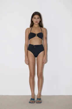 LAST ONE | ICONE - Ambre Black Bandeau Top - Italian Fabric